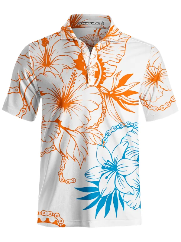 Orionride Bright Hibiscus Flowers Men's Polo Shirt sold by Orionride