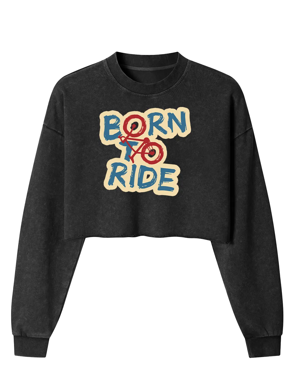 Orionride Funny Slogan Women's Washed Crop Sweatshirt sold by Orionride product image thumbnail 5