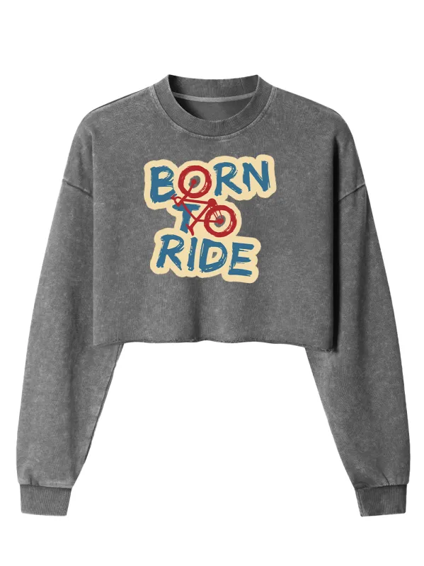 Orionride Funny Slogan Women's Washed Crop Sweatshirt made by Orionride