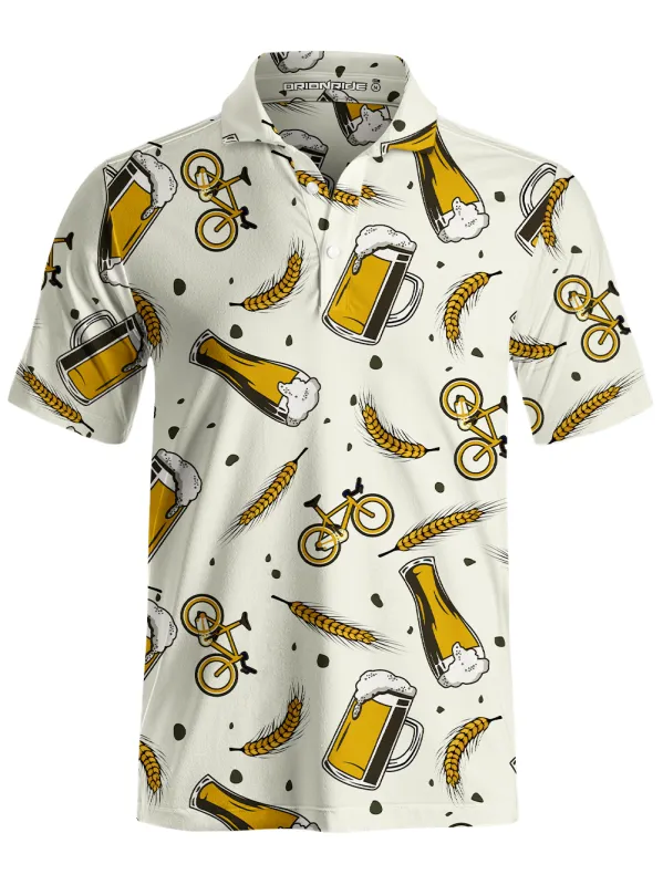 Orionride Beer Wheat Ears Men's Polo Shirt sold by Orionride