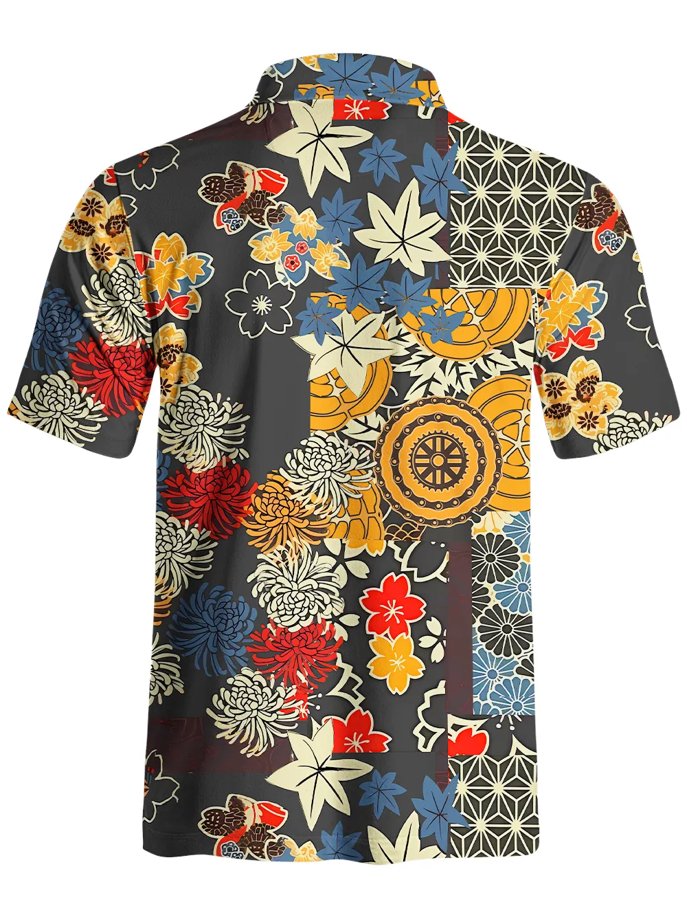 Orionride Unique Gear Flower Men's Polo Shirt sold by Orionride product image thumbnail 2