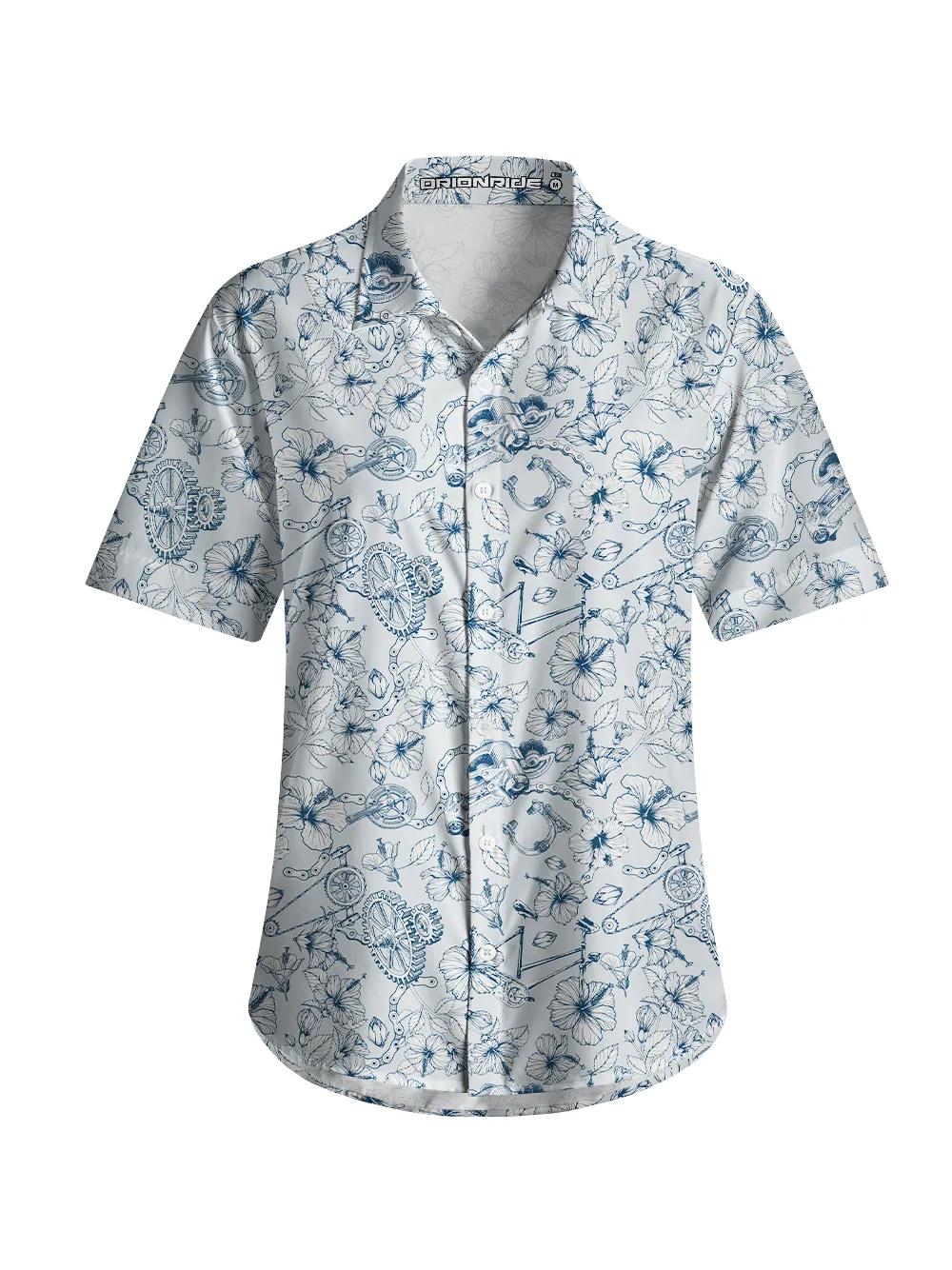 Orionride Hibiscus Gear Zipper Pockets Ultra Lightweight Short Sleeves Women's Gravel Shirt sold by Orionride product image thumbnail 2