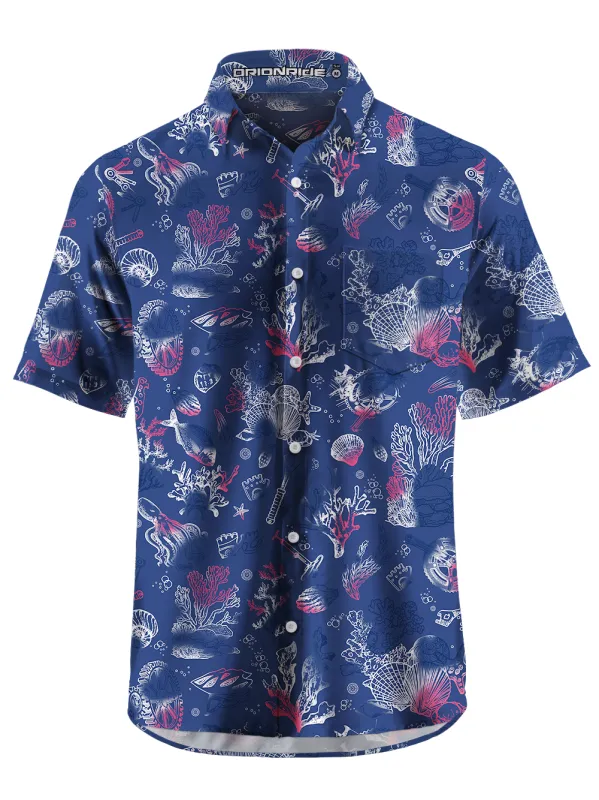 Orionride The Promise Of The Ocean Zipper Pockets Ultra Lightweight Short Sleeves Gravel Shirt sold by Orionride