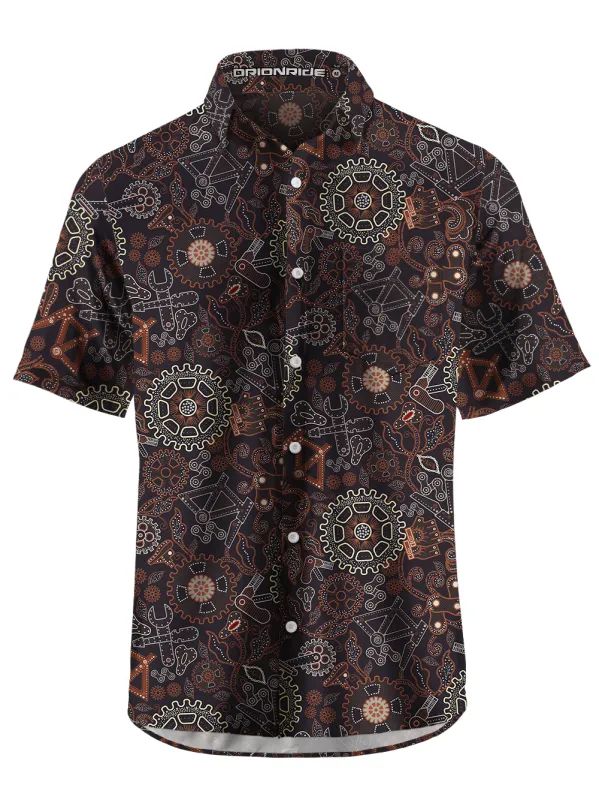 Orionride Batik Gears Zipper Pockets Ultra Lightweight Short Sleeves Gravel Shirt sold by Orionride