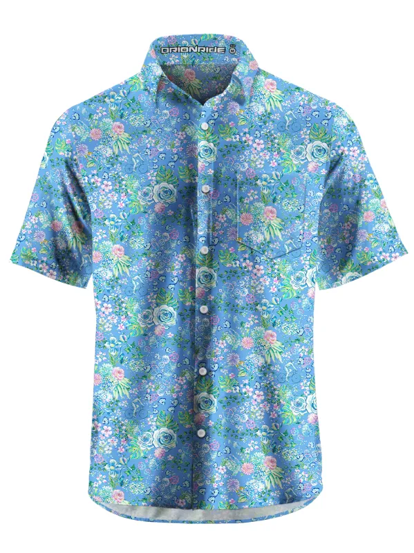 Orionride Whispering Roses Zipper Pockets Ultra Lightweight Short Sleeves Gravel Shirt sold by Orionride
