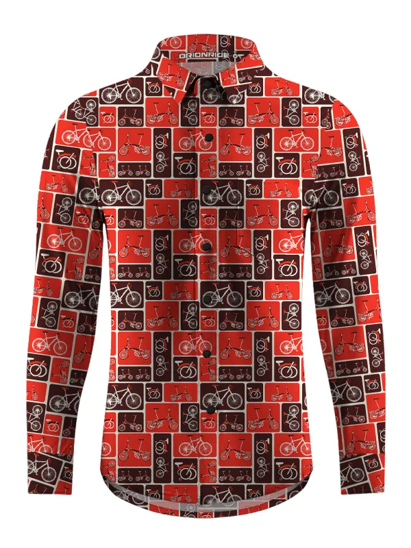 Orionride Diverse Bicycles Men's Stretchy Breathable Long Sleeve Gravel Shirt sold by Orionride