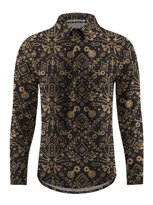 Orionride Golden Parts Men's Stretchy Breathable Long Sleeve Gravel Shirt sold by Orionride