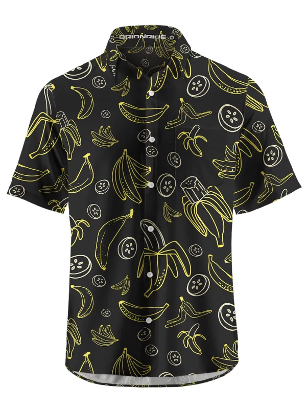 Orionride Energetic Bananas Zipper Pockets Ultra Lightweight Short Sleeves Gravel Shirt sold by Orionride