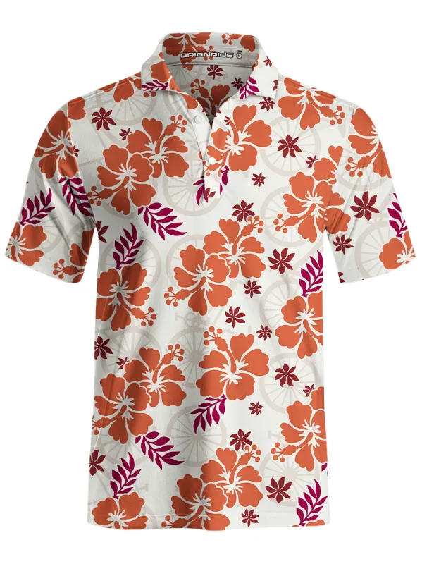 Orionride Hibiscus Flowers Men's Polo Shirt sold by Orionride
