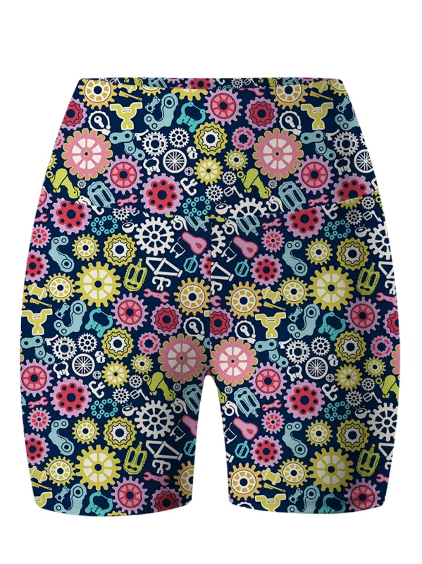 Orionride Colorful Gear Flower Women's Cycling Shorts made by Orionride