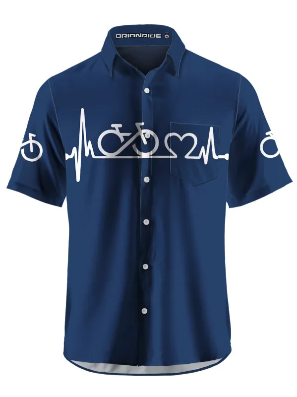 Orionride Bike Heartbeat Ultra Lightweight Short Sleeves Hawaiian shirt made by Orionride
