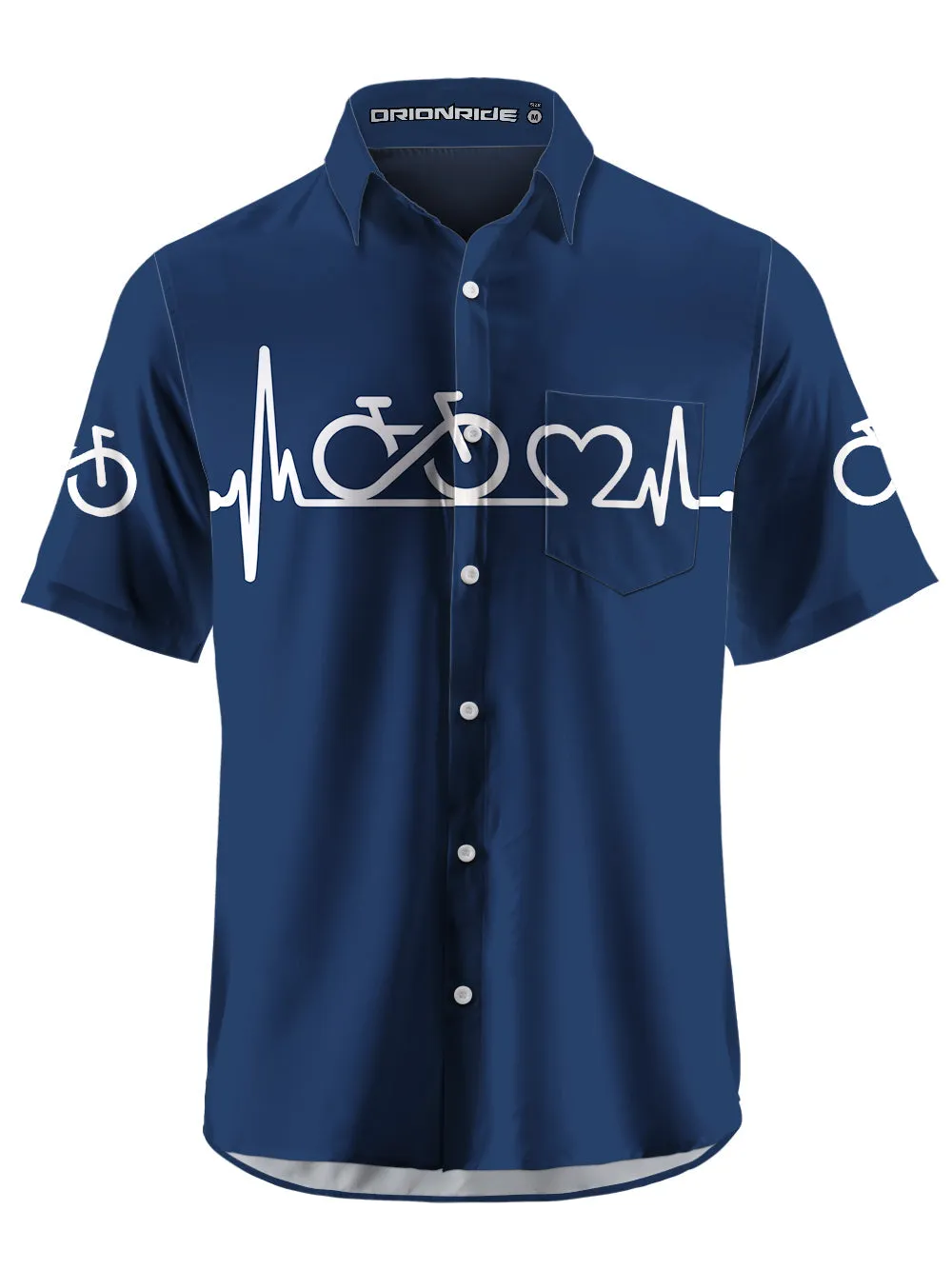 Orionride Bike Heartbeat Ultra Lightweight Short Sleeves Hawaiian shirt sold by Orionride