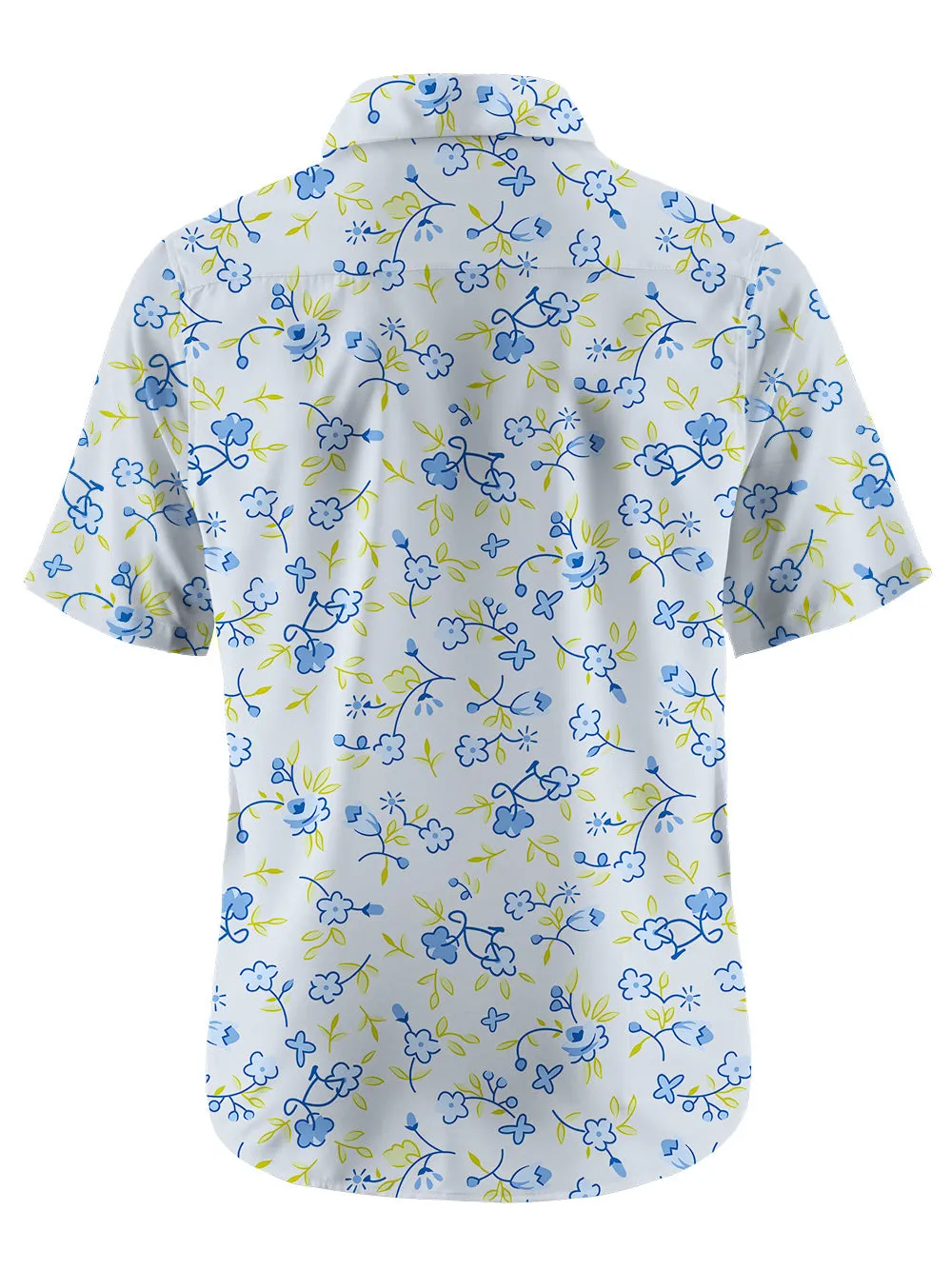 Orionride Blue Flower Bicycle Ultra Lightweight Short Sleeves Hawaiian shirt sold by Orionride product image thumbnail 4