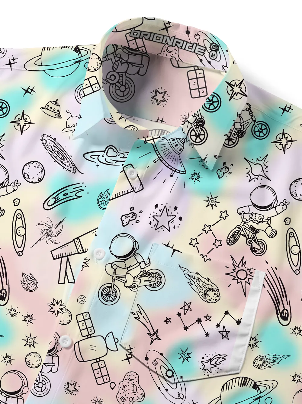 Orionride Space Exploration Ultra Lightweight Short Sleeves Hawaiian shirt sold by Orionride product image thumbnail 4