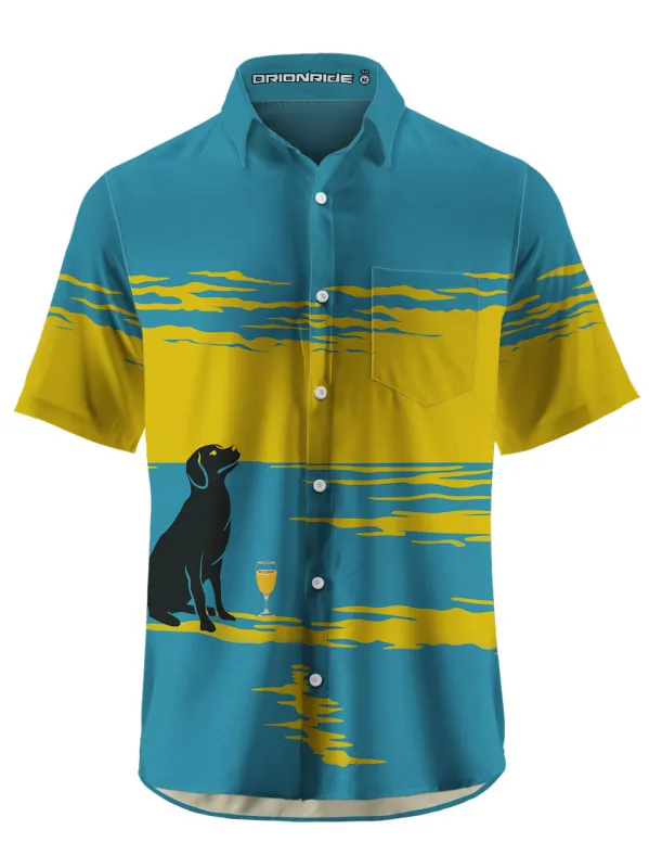Orionride Short Sleeves Labrador on The Beach Ultra Lightweight Hawaiian shirt sold by Orionride
