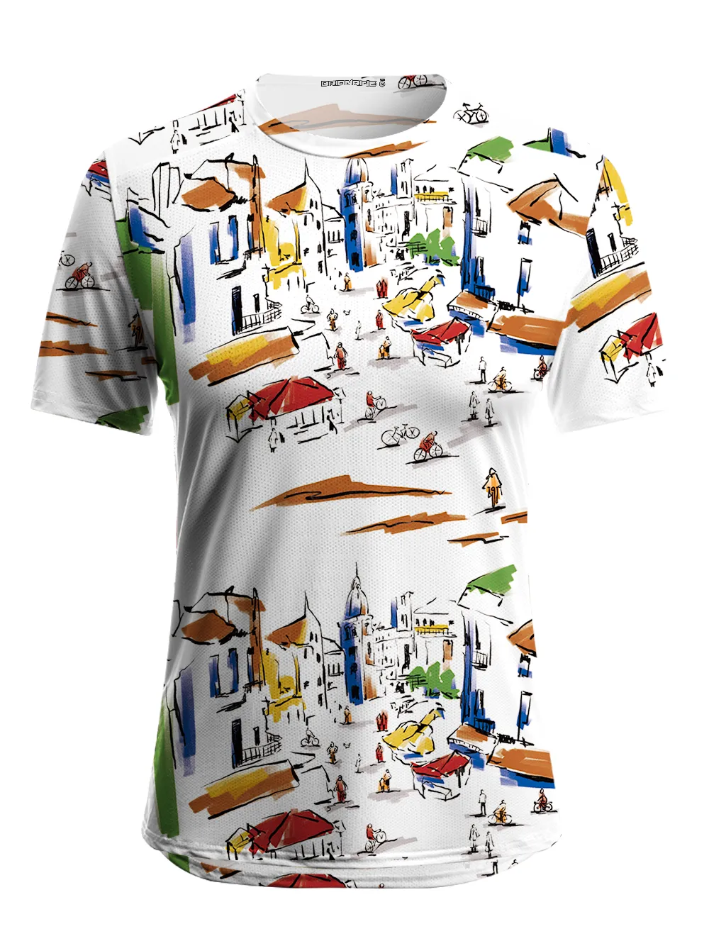 Orionride Hand-painted Street Scene Women's Breathable Short Sleeve T-shirt sold by Orionride