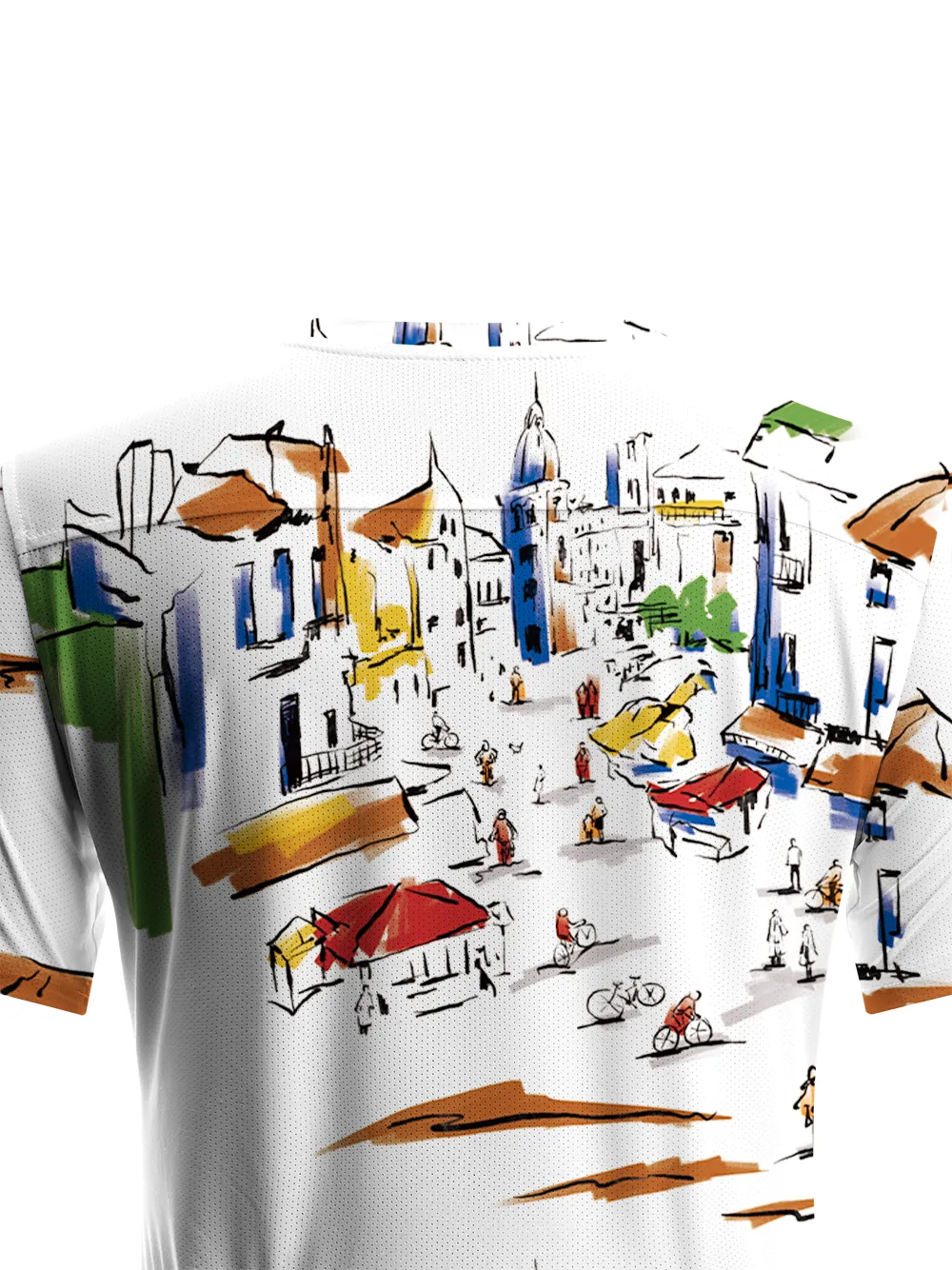 Orionride Hand-painted Street Scene Women's Breathable Short Sleeve T-shirt sold by Orionride product image thumbnail 4
