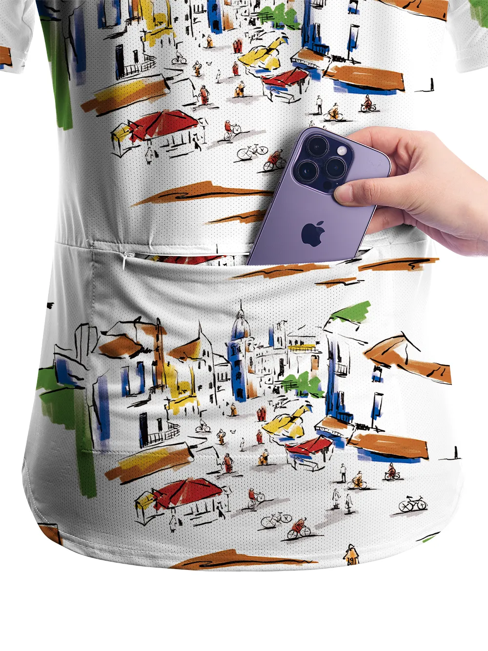 Orionride Hand-painted Street Scene Women's Breathable Short Sleeve T-shirt sold by Orionride product image thumbnail 5