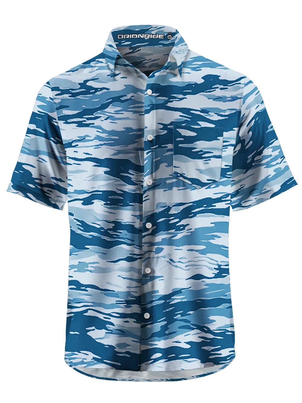Orionride Blurry Ripples Zipper Pockets Ultra Lightweight Short Sleeves Gravel Shirt sold by Orionride