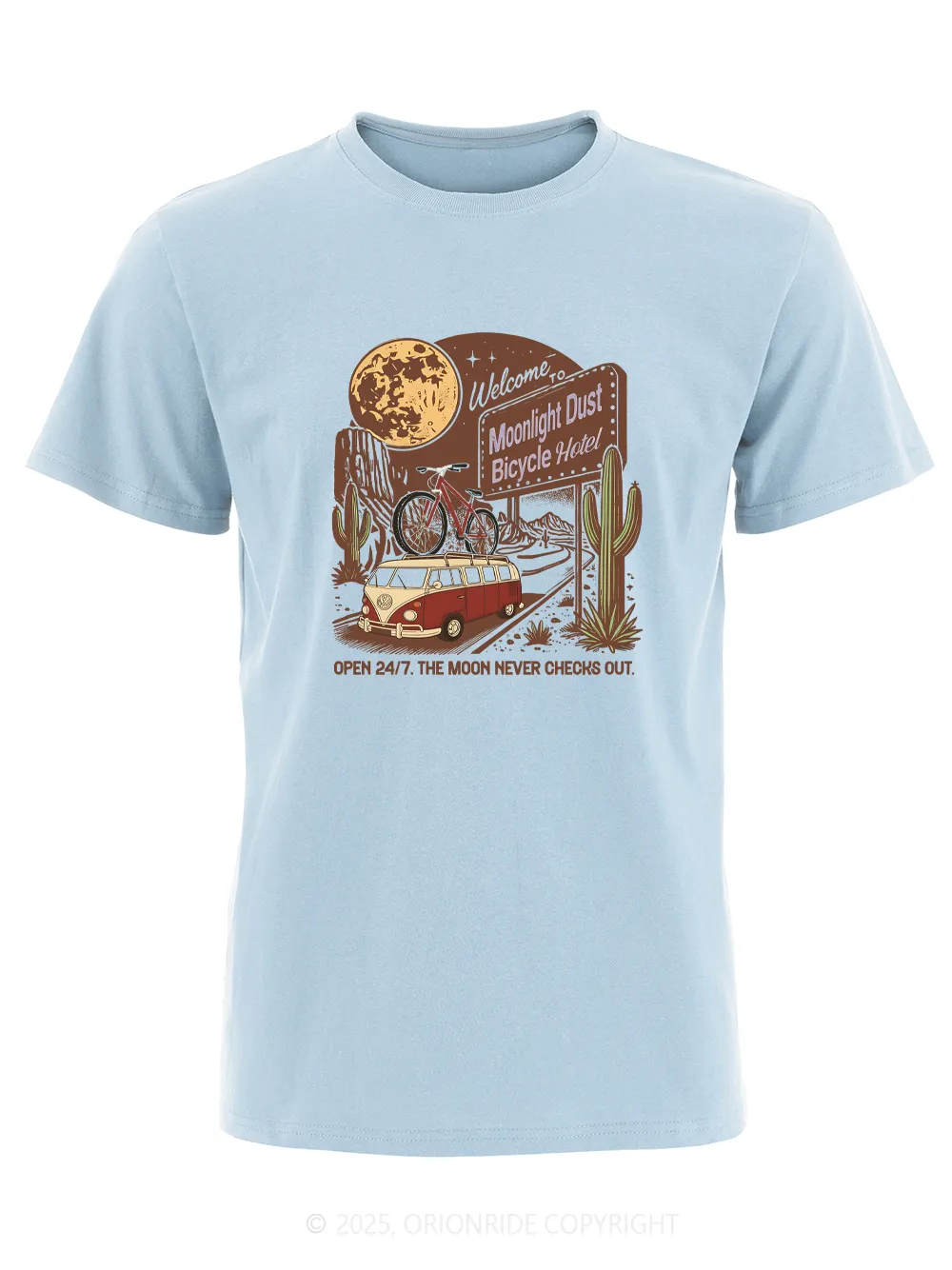 Orionride Moonlight Dust Bicycle Hotel Short Sleeves Bike T-Shirt sold by Orionride product image thumbnail 3