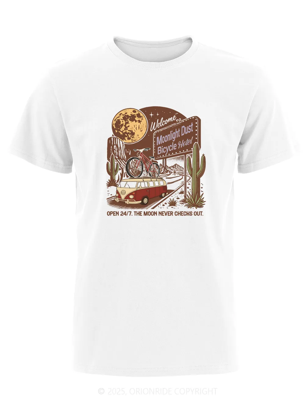 Orionride Moonlight Dust Bicycle Hotel Short Sleeves Bike T-Shirt sold by Orionride product image thumbnail 5