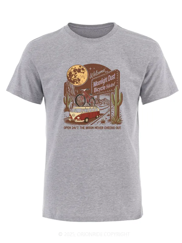 Orionride Moonlight Dust Bicycle Hotel Short Sleeves Bike T-Shirt made by Orionride