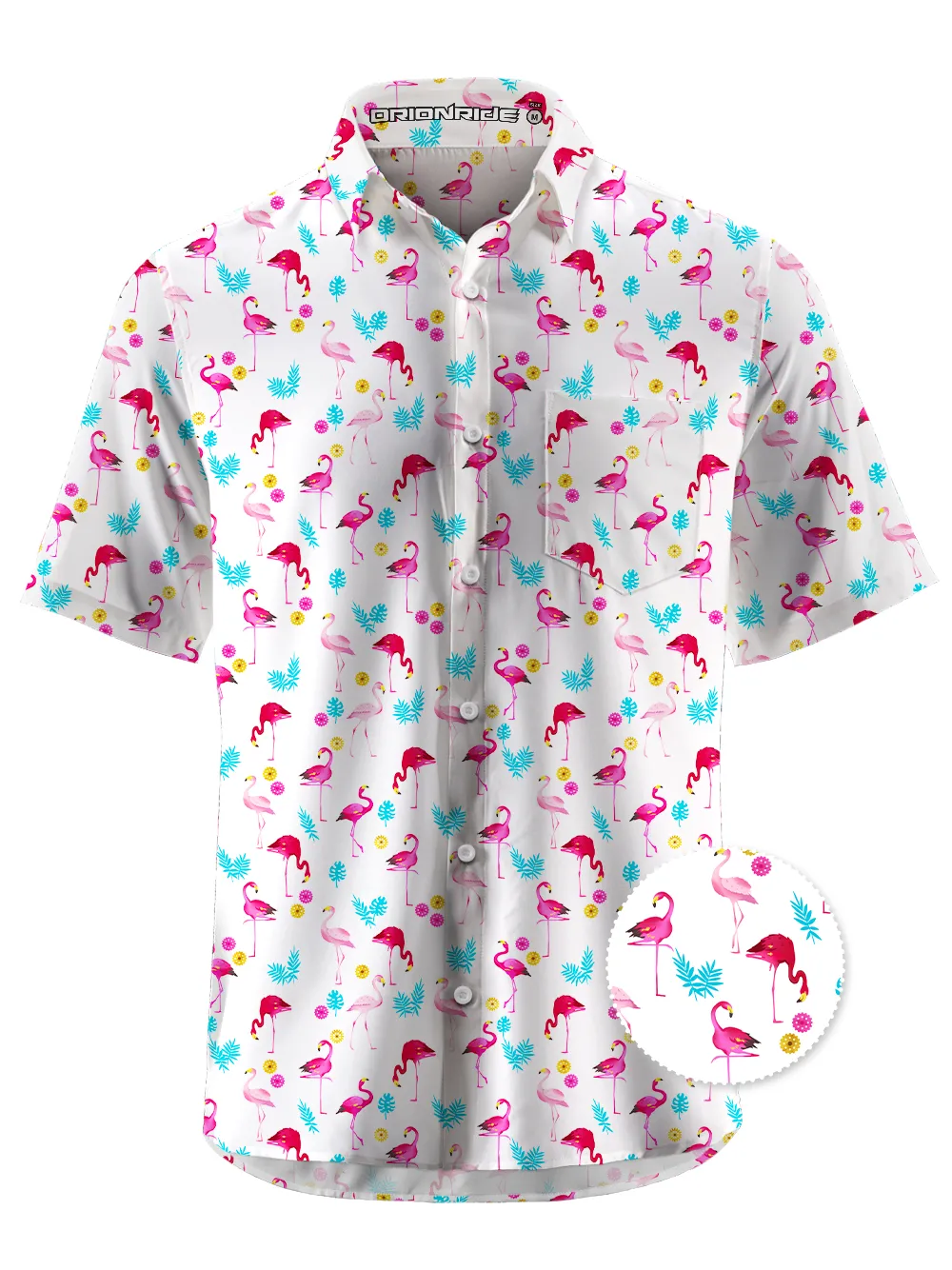 Orionride Dancing Flamingo Ultra Lightweight Short Sleeves Hawaiian shirt sold by Orionride