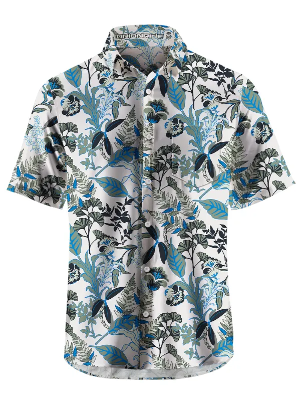 Orionride Flourishing Ferns Zipper Pockets Ultra Lightweight Short Sleeves Gravel Shirt made by Orionride