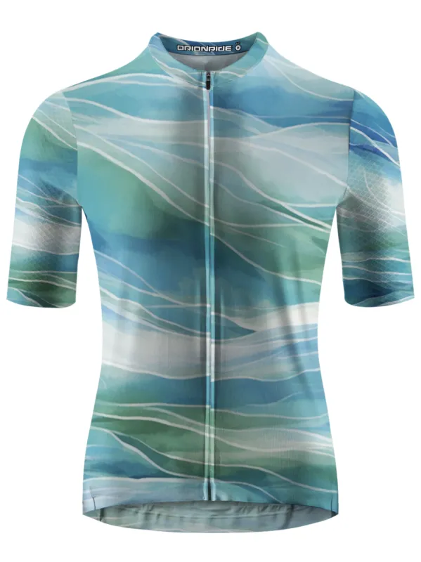Orionride Turquoise Waves Short Sleeves Cycling Jersey sold by Orionride