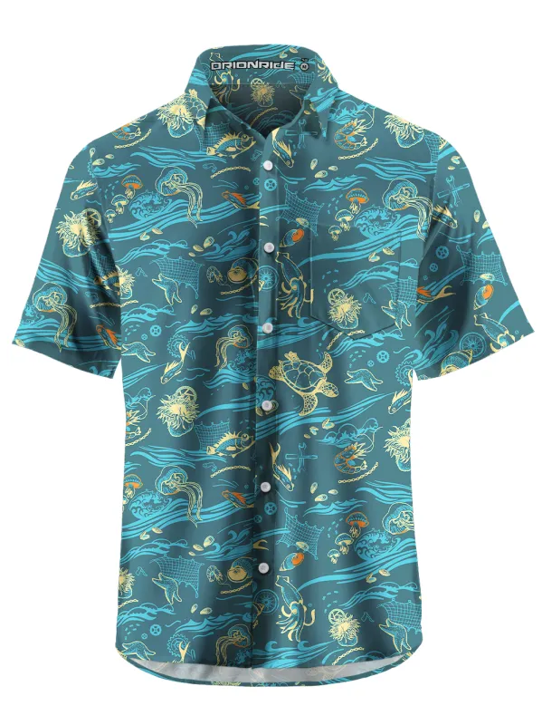 Orionride Playing In The Sea Zipper Pockets Ultra Lightweight Short Sleeves Gravel Shirt made by Orionride