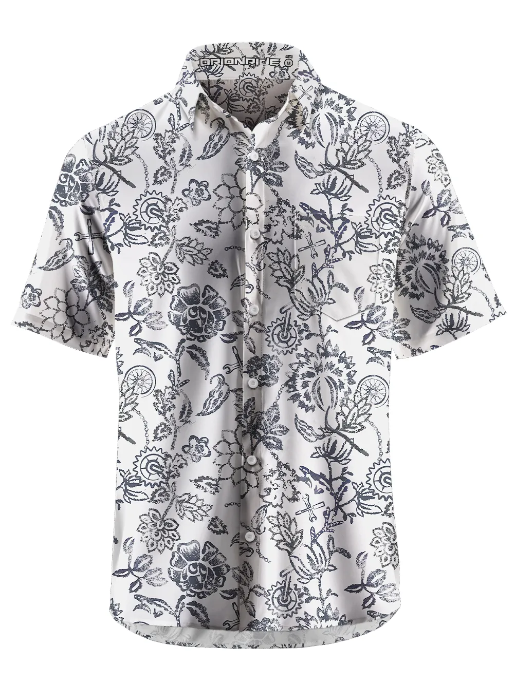 Orionride Line Drawing Flowers Zipper Pockets Ultra Lightweight Short Sleeves Gravel Shirt sold by Orionride