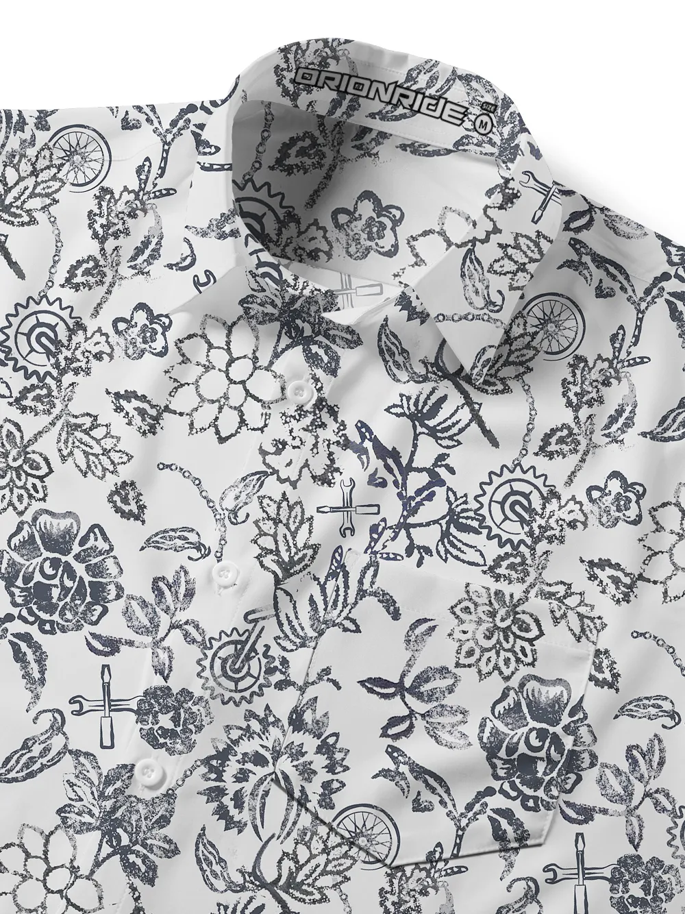 Orionride Line Drawing Flowers Zipper Pockets Ultra Lightweight Short Sleeves Gravel Shirt sold by Orionride product image thumbnail 4