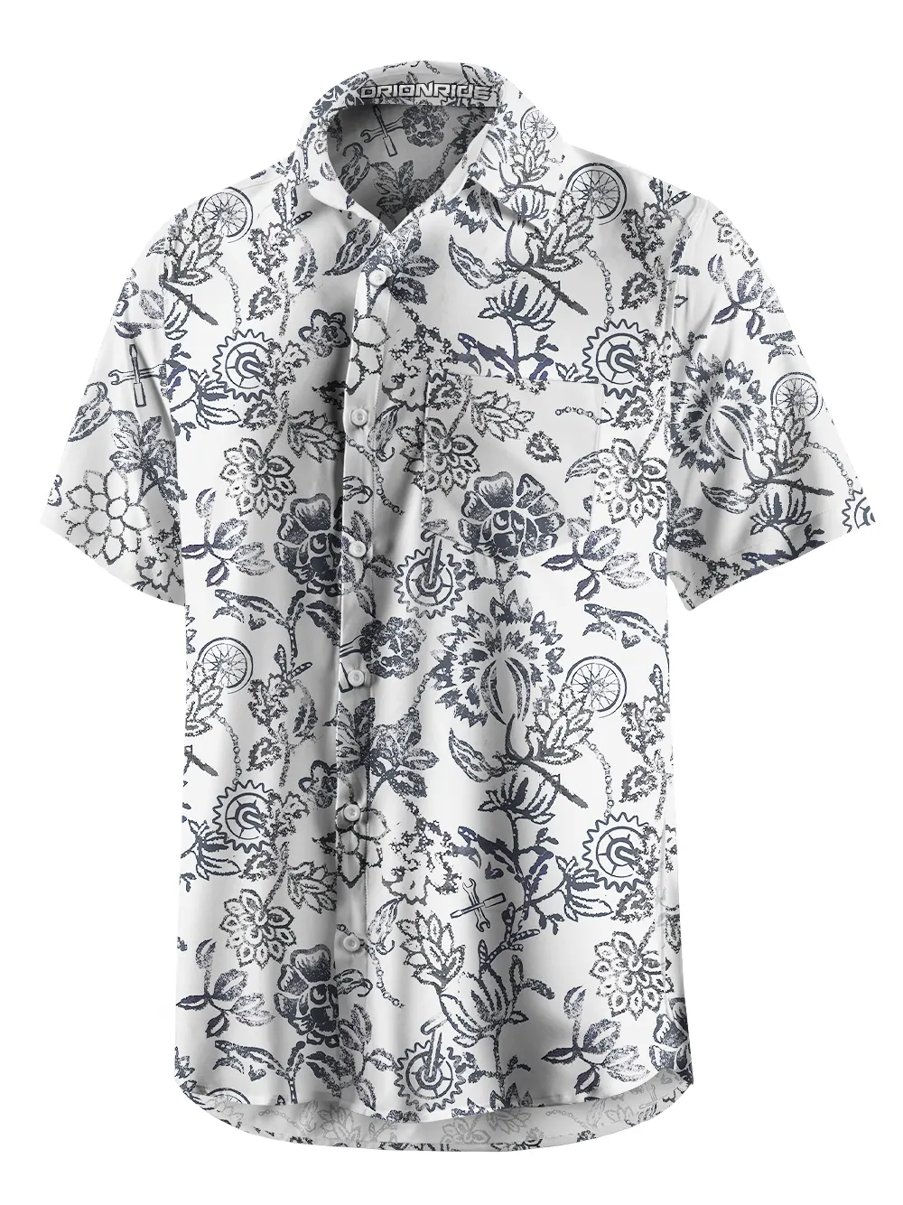 Orionride Line Drawing Flowers Zipper Pockets Ultra Lightweight Short Sleeves Gravel Shirt sold by Orionride product image thumbnail 2