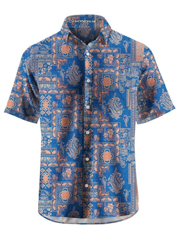 Orionride The Story Of Cashew Flowers Zipper Pockets Ultra Lightweight Short Sleeves Gravel Shirt made by Orionride