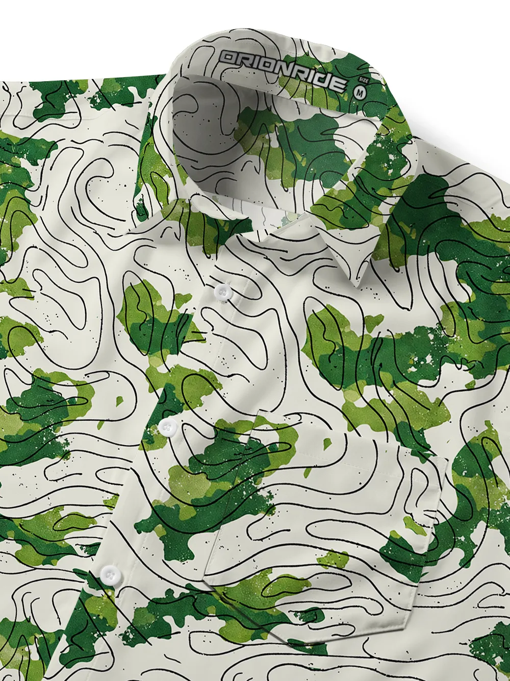 Orionride Green Contour Lines Zipper Pockets Ultra Lightweight Short Sleeves Gravel Shirt sold by Orionride product image thumbnail 4