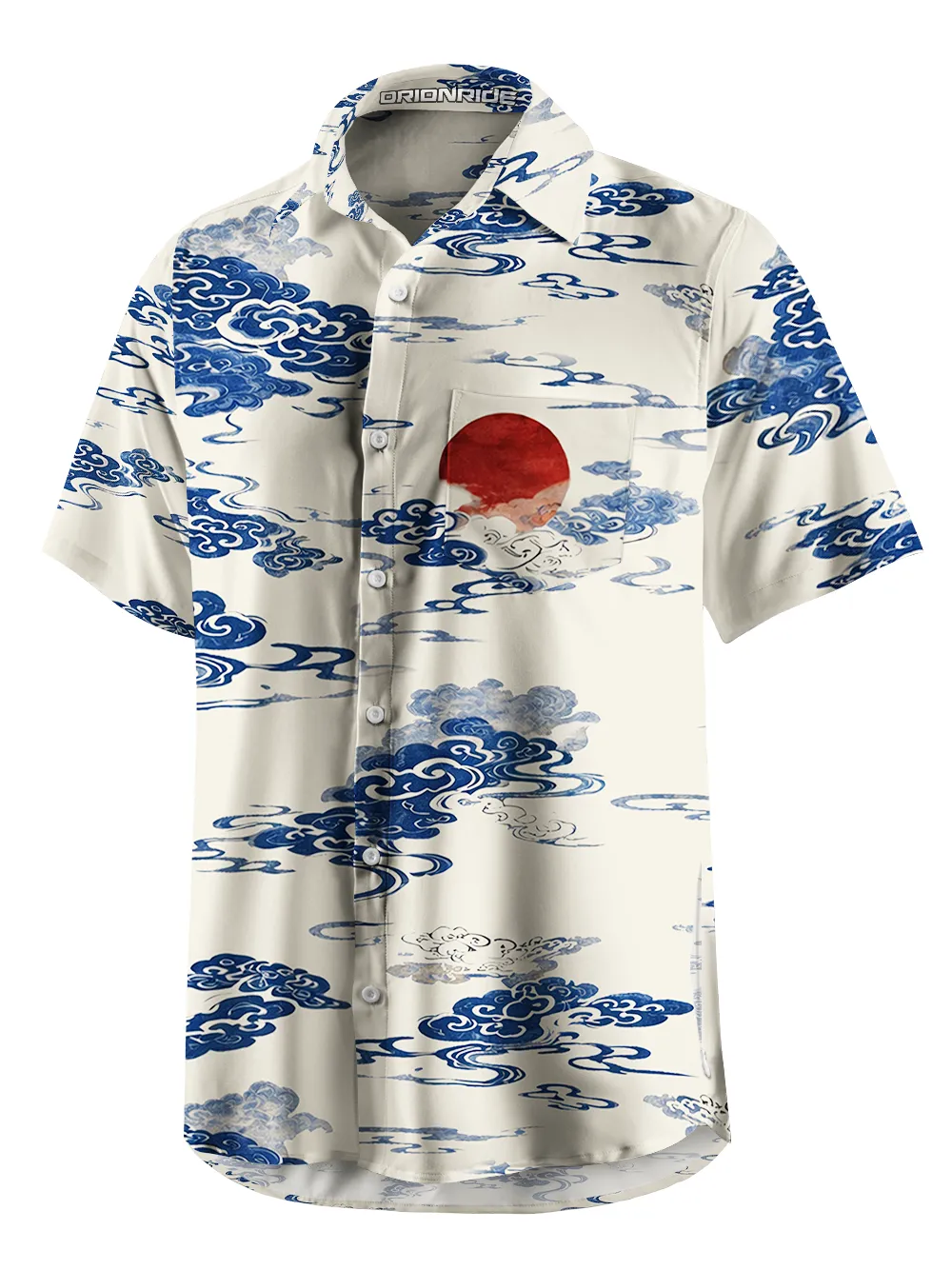 Orionride Auspicious Clouds Zipper Pockets Ultra Lightweight Short Sleeves Gravel Shirt sold by Orionride product image thumbnail 2