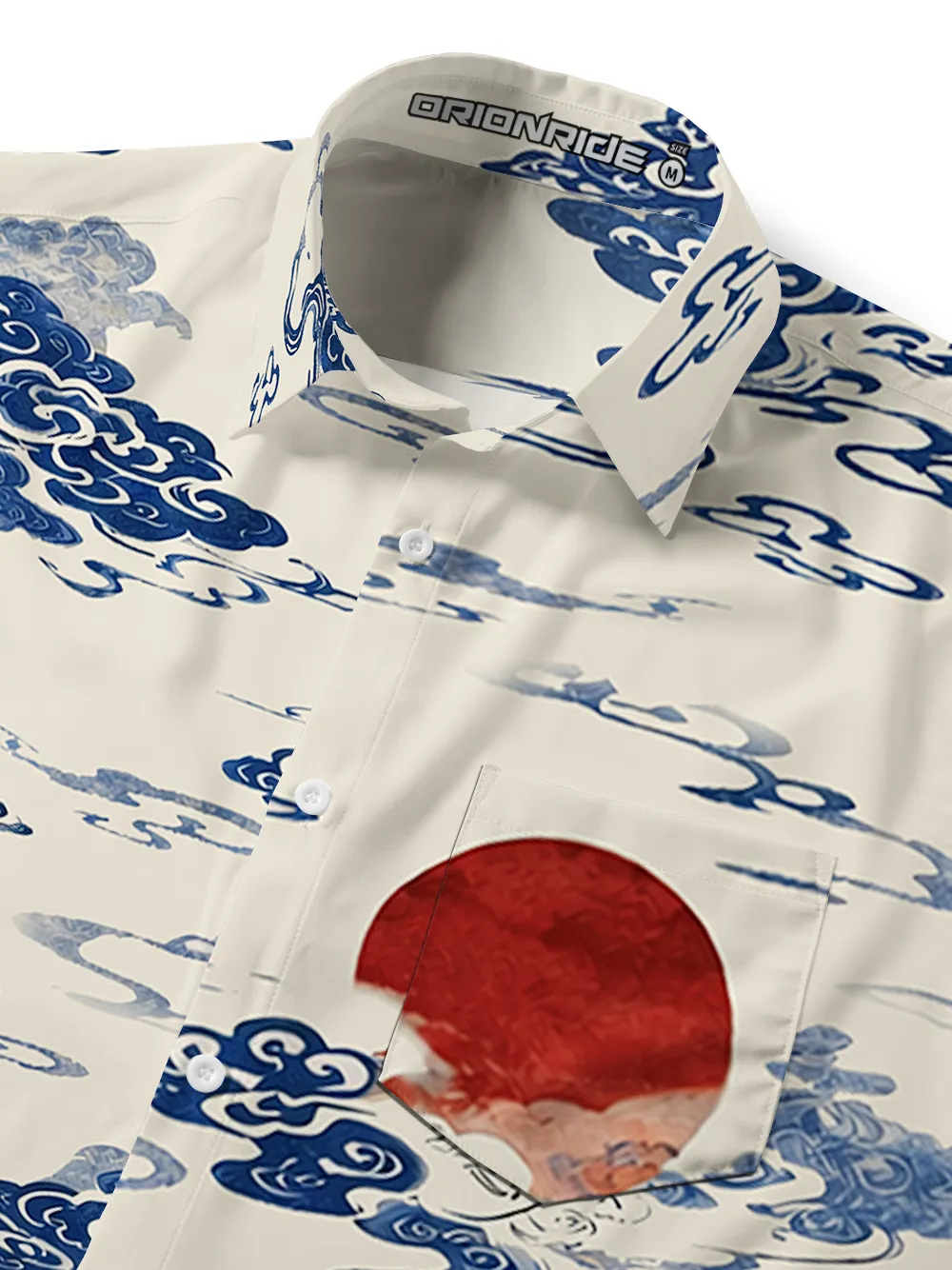 Orionride Auspicious Clouds Zipper Pockets Ultra Lightweight Short Sleeves Gravel Shirt sold by Orionride product image thumbnail 4