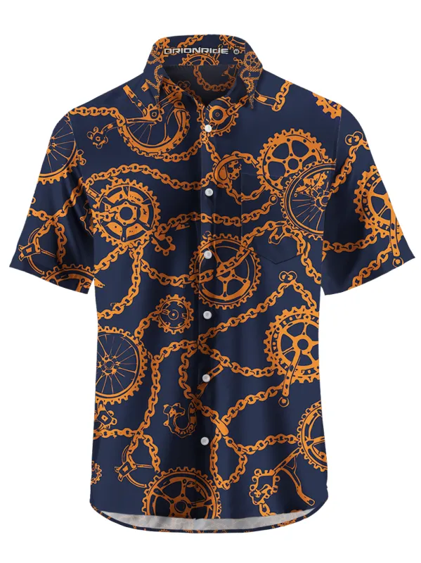 Orionride Chain Connecting Gears Zipper Pockets Ultra Lightweight Short Sleeves Gravel Shirt made by Orionride