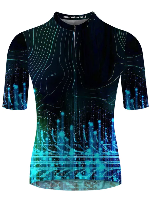 Orionride Neon Blue Light Short Sleeves Cycling Jersey made by Orionride