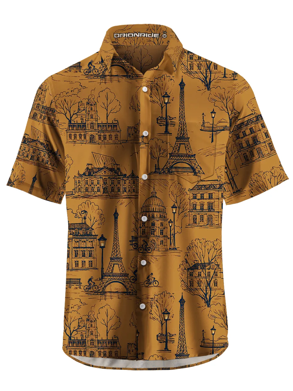 Orionride Traveling Through Paris Zipper Pockets Ultra Lightweight Short Sleeves Gravel Shirt sold by Orionride