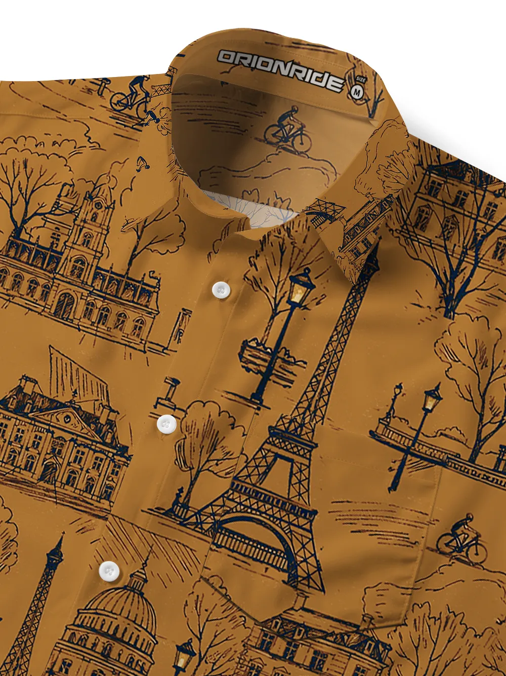Orionride Traveling Through Paris Zipper Pockets Ultra Lightweight Short Sleeves Gravel Shirt sold by Orionride product image thumbnail 4