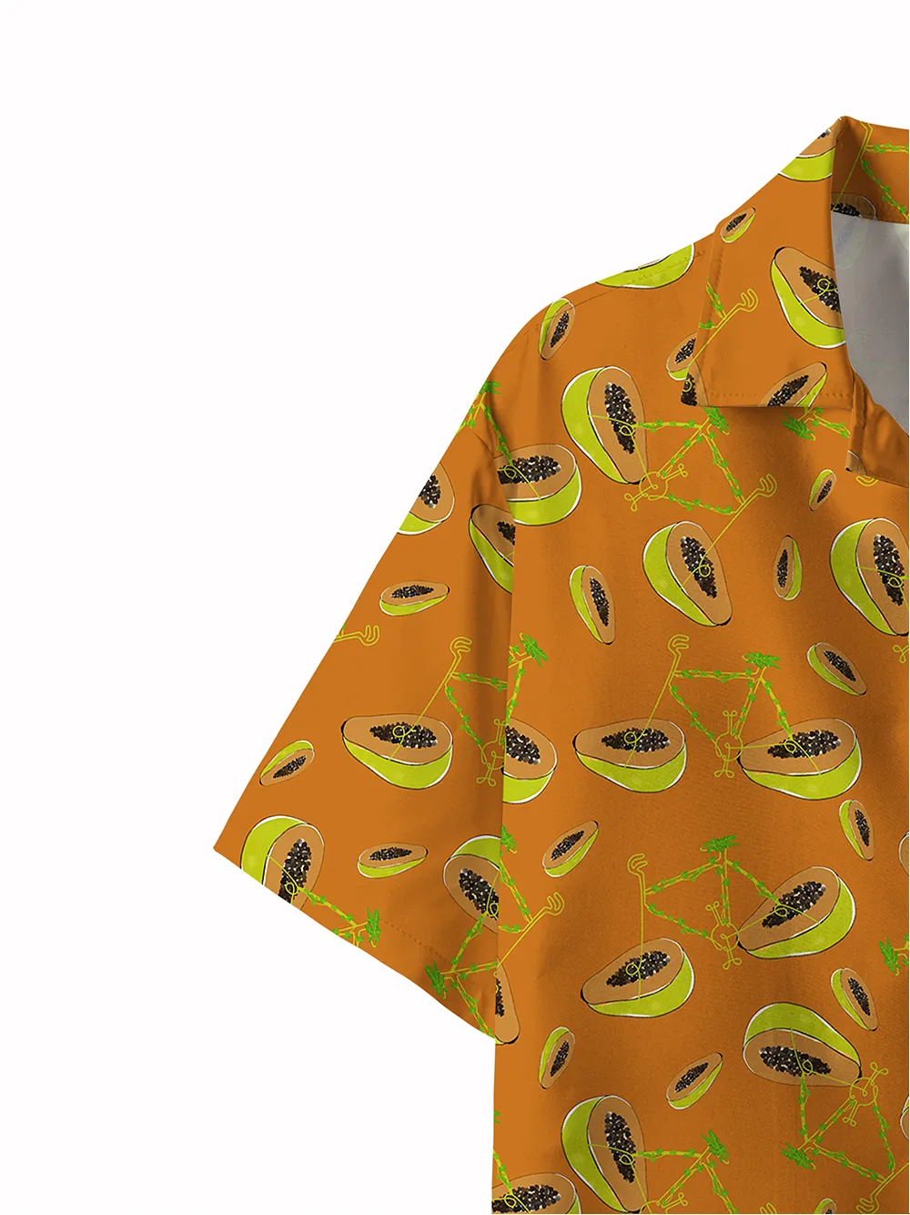 Orionride Papaya Bicycle Short Sleeves Hawaiian shirt sold by Orionride product image thumbnail 4