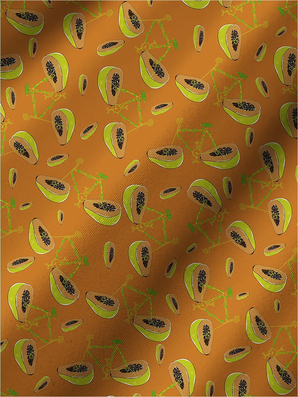 Orionride Papaya Bicycle Short Sleeves Hawaiian shirt sold by Orionride product image thumbnail 5