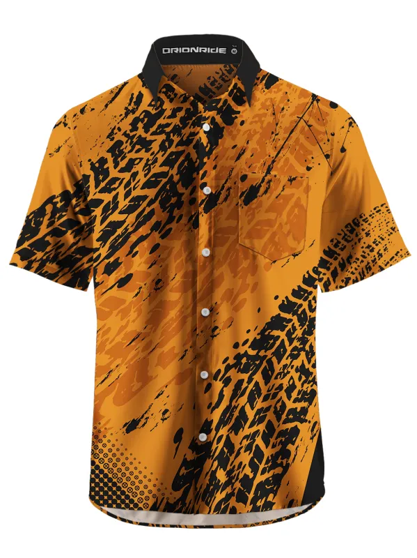 Orionride Tire Marks Zipper Pockets Ultra Lightweight Short Sleeves Gravel Shirt made by Orionride