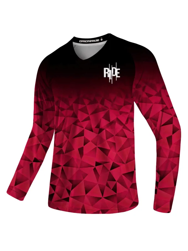 Orionride Red Gemstone Long Sleeve Downhill Jersey made by Orionride