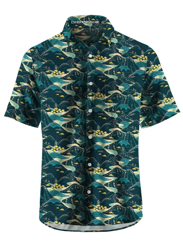 Orionride Mountains And Valleys Zipper Pockets Ultra Lightweight Short Sleeves Gravel Shirt made by Orionride