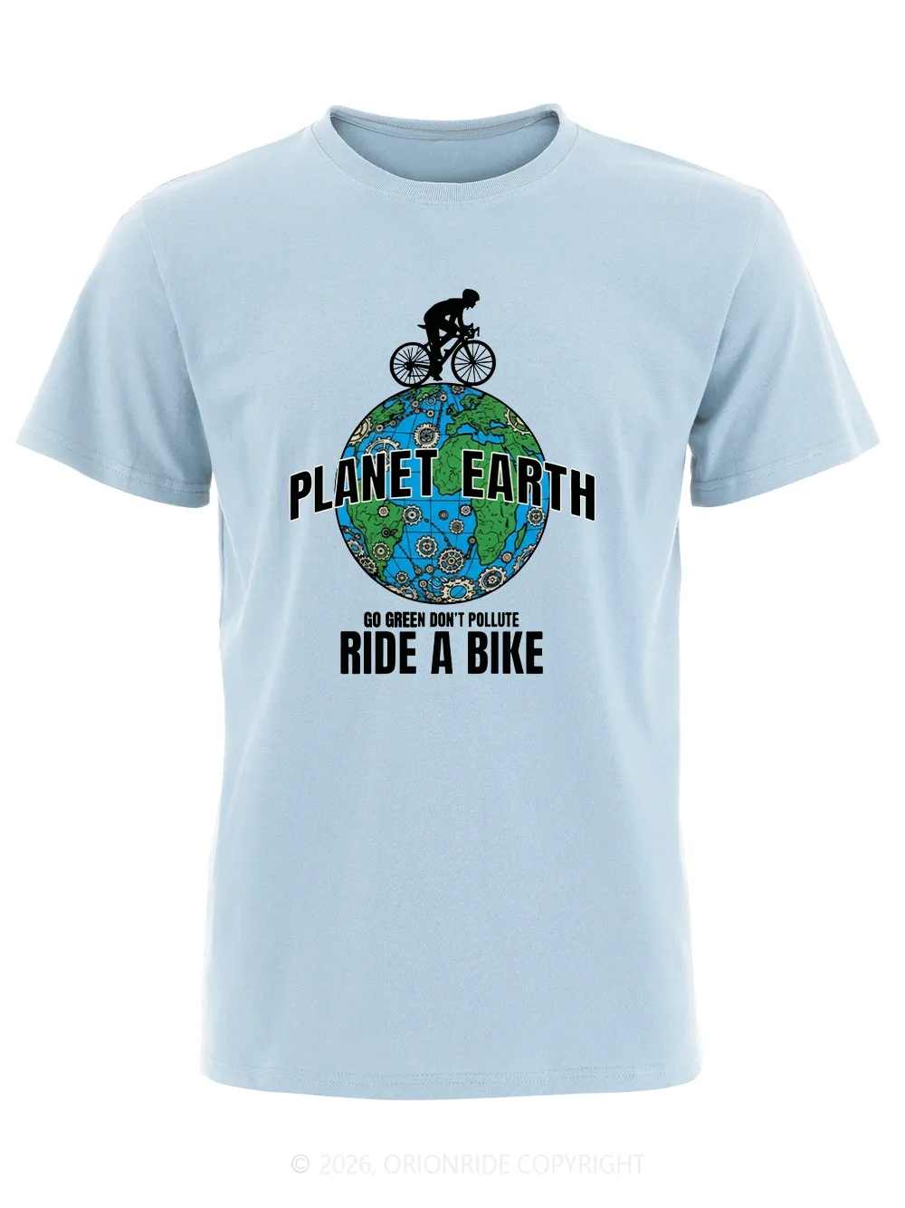 Orionride Go Green Don't Pollute Short Sleeves Bike T-Shirt sold by Orionride product image thumbnail 4