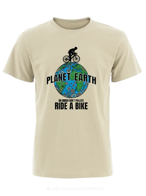 Orionride Go Green Don't Pollute Short Sleeves Bike T-Shirt made by Orionride