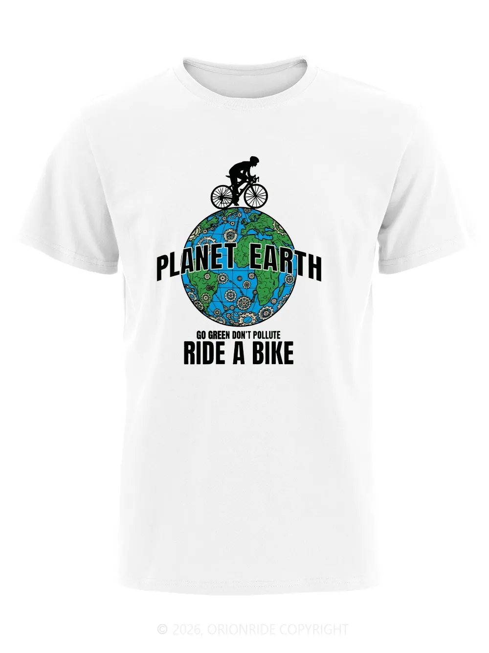 Orionride Go Green Don't Pollute Short Sleeves Bike T-Shirt sold by Orionride product image thumbnail 3