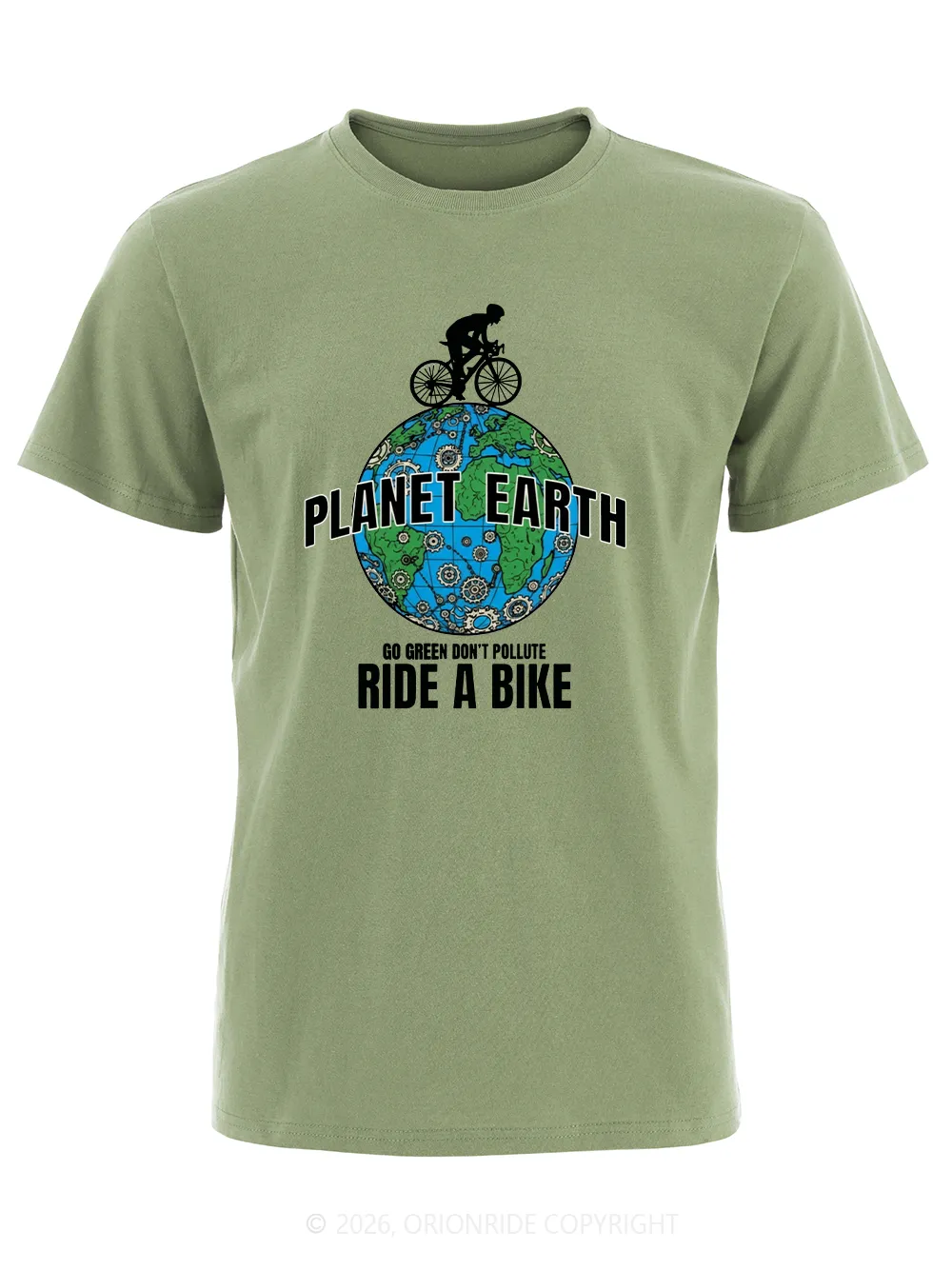 Orionride Go Green Don't Pollute Short Sleeves Bike T-Shirt sold by Orionride product image thumbnail 2